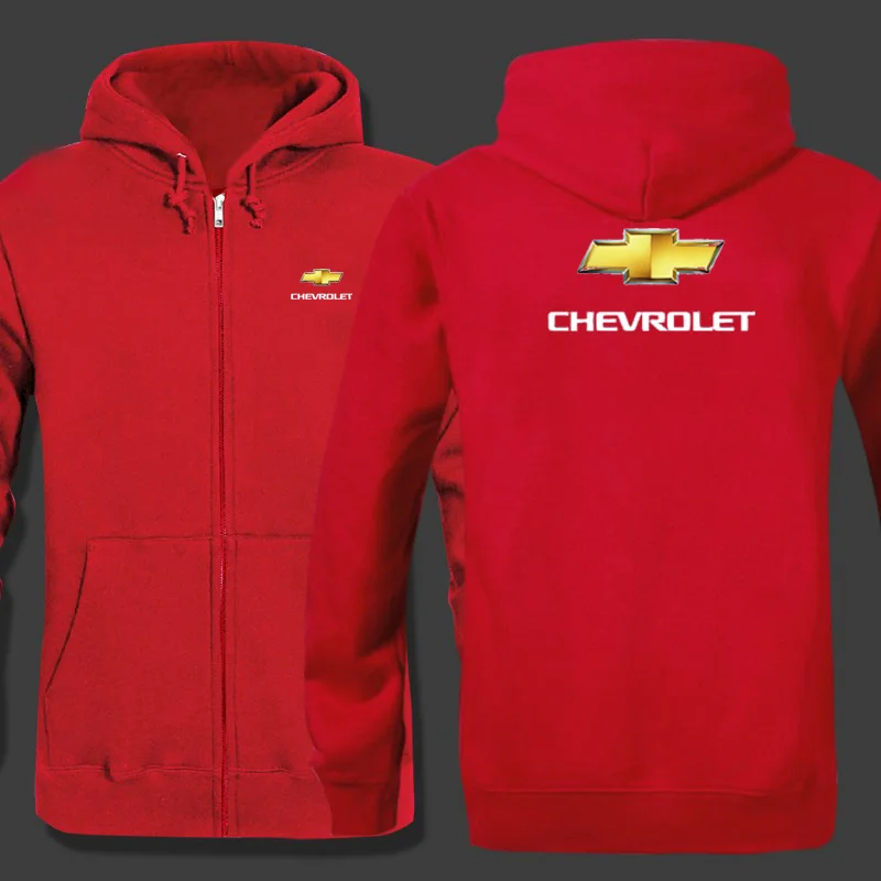 

Autumn Winter Chevrolet logo Zip Up Hoodie Man Hoodies Sweatshirts zipper Hooded Coats Zipper jacket