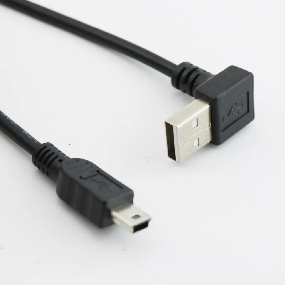 1 шт. 25 см USB 2,0 Тип в поднимающихся вверх угол для Mini USB 5 Pin или передачи данных со штекером Зарядное устройство Кабель-адаптер для Камера Mp4 gps
