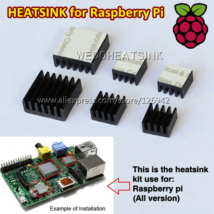 10set(30pcs) Raspberry Pi Cooler Kit Black Aluminum Heatsink Heat sink