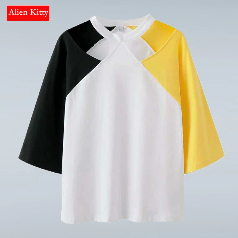 

Alien Kitty Halter Strapless Tops Women Summer New Style Loose Fashion T Shirts Short Sleeve Fashion Design Best Friends Tees
