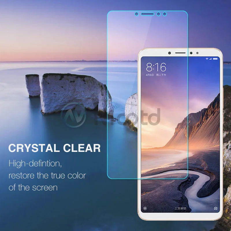 Закаленное стекло Nicotd для Xiaomi Mi MAX 3 защита экрана 9H 2.5D Защитное телефона 2 1 пленка