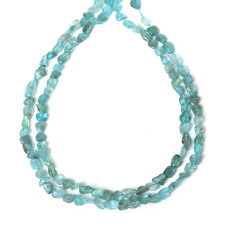 Fashion 5-8mm Natural Apatite Straight Hole Stone Approx 65pcs Natural Stone Chip Beads 38cm/str For DIY Jewelry Making