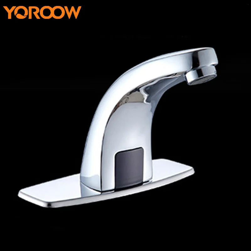 

Single Hole Silver Automatic Faucet Cold Water Spout Infrared Sensor Basin Taps Sinks Bathroom Deck Mounted Watertap 2018 WN0017
