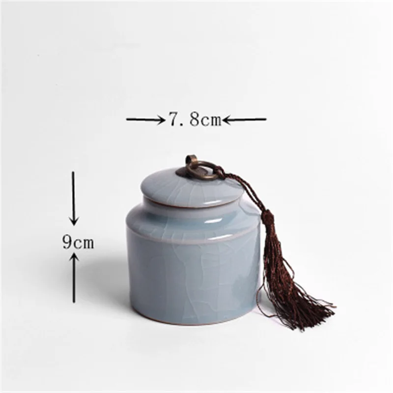 

Ceramic Tea Pot Longquan Celadon Travel Sealed Storage Tank Packing Box Portable Storage Tea Jar Chinese Wind Porcelain 2 Styles