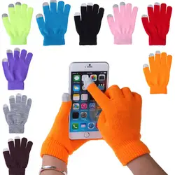Для мужчин Для женщин красочные и Мягкий хлопок Зимние перчатки Сенсорный экран Прихватки для мангала теплые смартфонов водительские