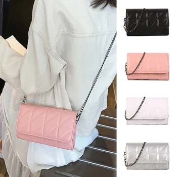 

Crossbody Single Shoulder Bag Rhombus Lattice Rectangle Handbag with Chain Strap for Women Best Sale-WT