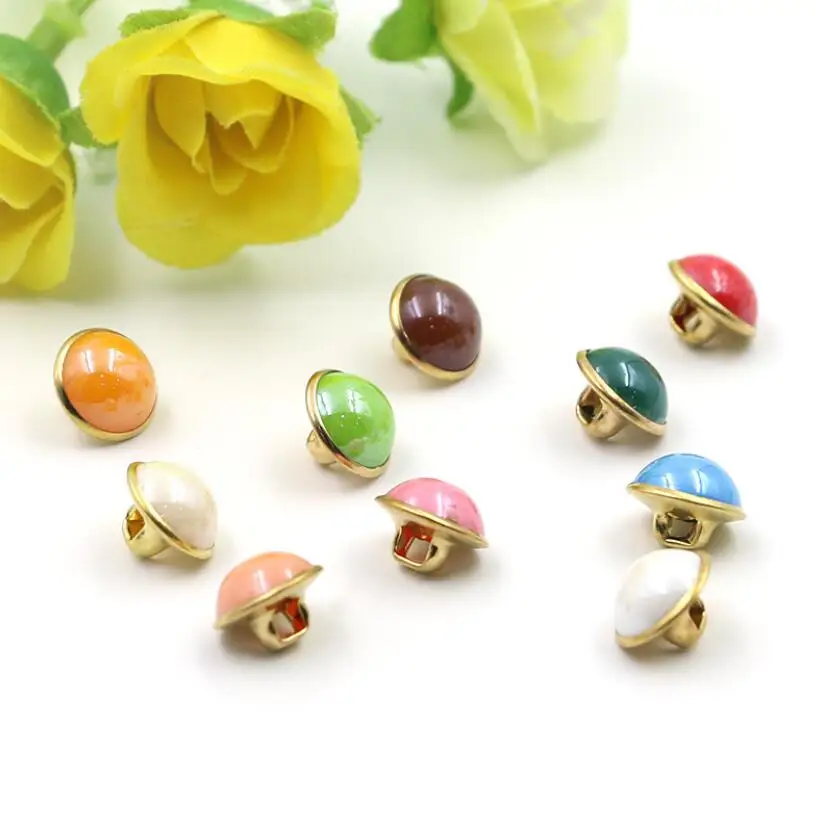 

80pcs 10mm Mix Colors Copper Shank Noses Button Sewing Buttons for Clothing Women Shirt Buttons Round Eyeball Decorative Buckles