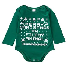 2017 bRAND new Year 0-18M Christmas Baby Boy Girls Cotton Bodysuit Jumpsuit Outfits Clothes free shipping usa