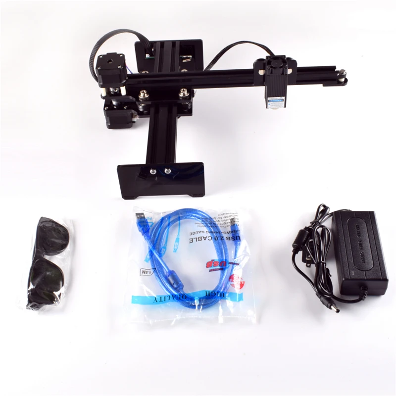 

2018 miniature cantilever small laser engraving machine 3500mw trademark DIY cutting machine marking plotter wood blue