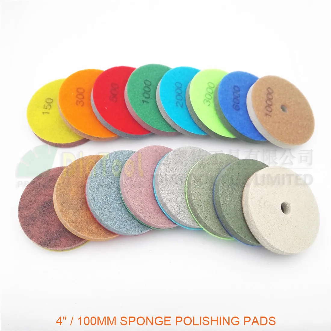 SHDIATOOL 10pcs/pk 4inch Sponge Polishing Pads Stone Sanding Disc For Soft Stone Marble Artificial Stone Terrazzo Diameter 100mm