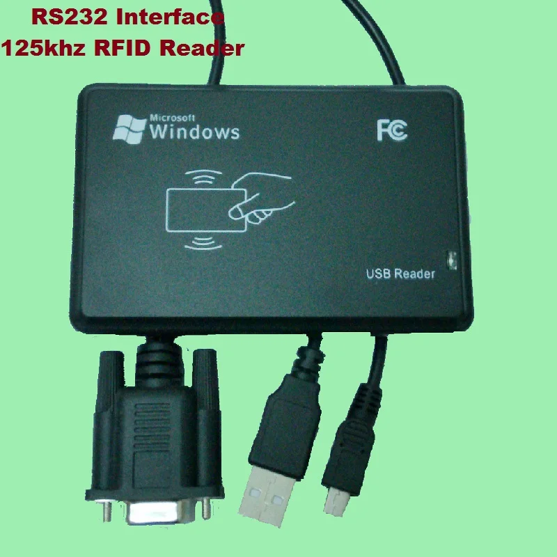 

RS232 Inerface 125khz RFID ID Card Desktop Reader Compatible Security Proximity Sensor Smart EM100 Fast Response Free Shipping