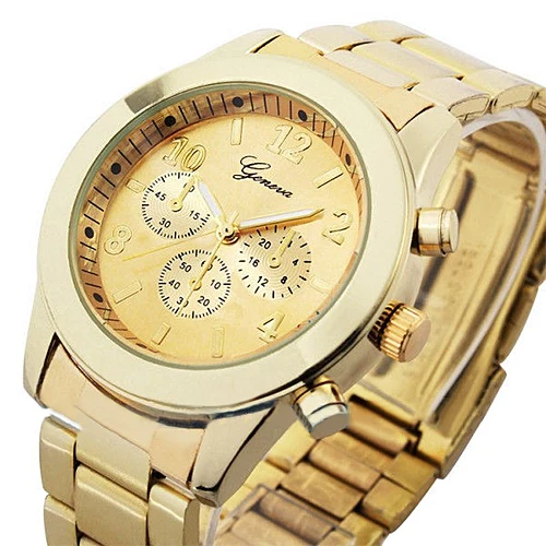 

New Fashion Geneva Ladies Women Girl Unisex Stainless Steel Quartz Wrist Watch 5UWG
