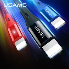 USB кабель для светильник ing USAMS Быстрая зарядка для iPhone кабель светодиодный светильник USB кабель для синхронизации данных для iPhone X 8 7 6 6S Plus 5 5C 5S SE