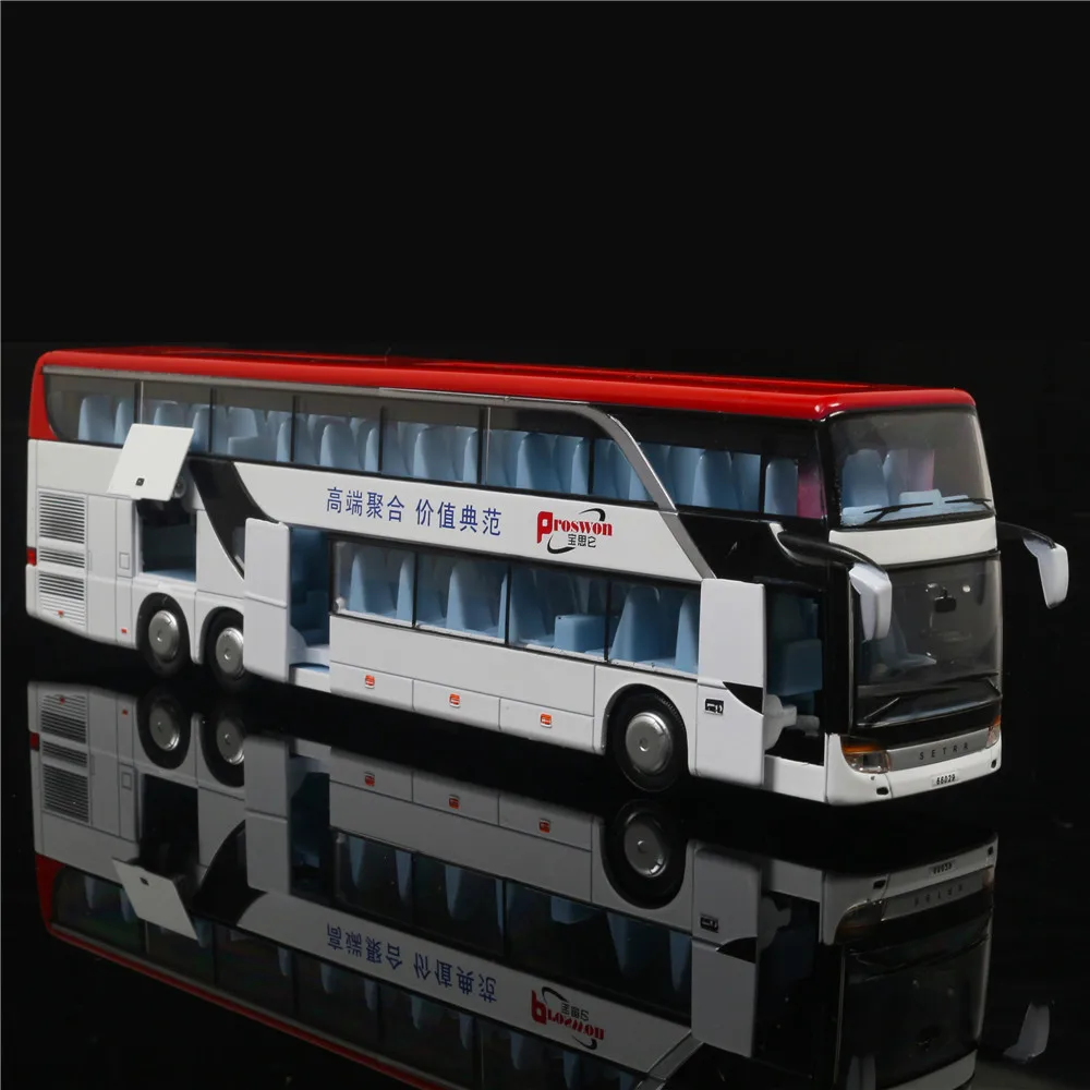 1:32 Бесплатная доставка Двухместный экскурсионный автобус сплава автомобиля звук и свет Потяните Diecast автомобиля игрушечные машины для
