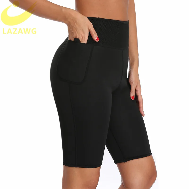 

LAZAWG Women Neoprene Sweat Pants Waist Trainer Body Shaper Slimming Legging Neoprene Workout Short Sauna Effect Control Panties
