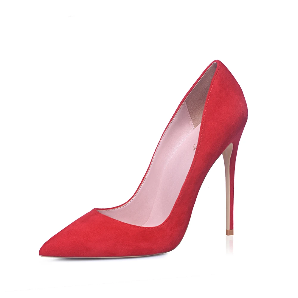 ElisabetTang/Коллекция года; женские туфли на высоком каблуке; Цвет черный, красный; пикантные туфли-лодочки из искусственной замши на шпильке; женские свадебные туфли с острым носком