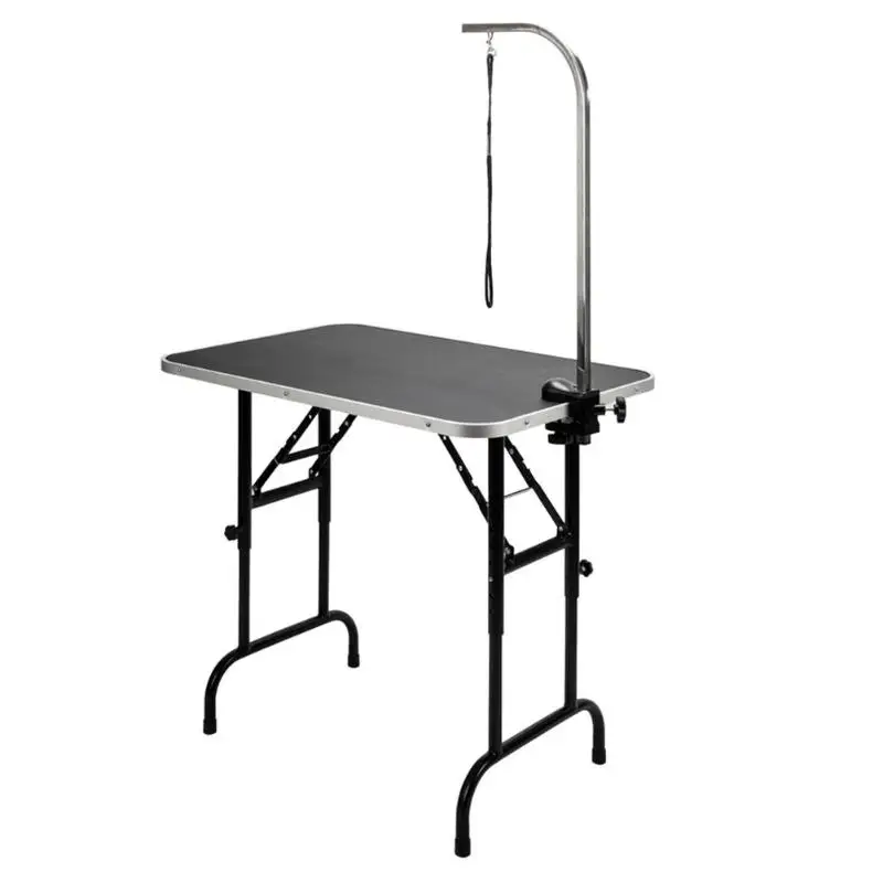 

35 inch Height Adjustable Foldable Pet Grooming Table with Adjustable Arm for Small Pet Portable Operating Table Bath Desk