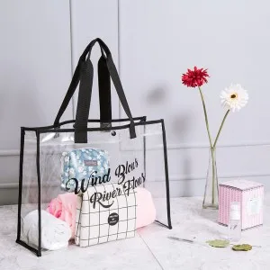 

Fashion PVC portable clothing stylish transparent beach bag, travel storage bag 47.5*13*15cm