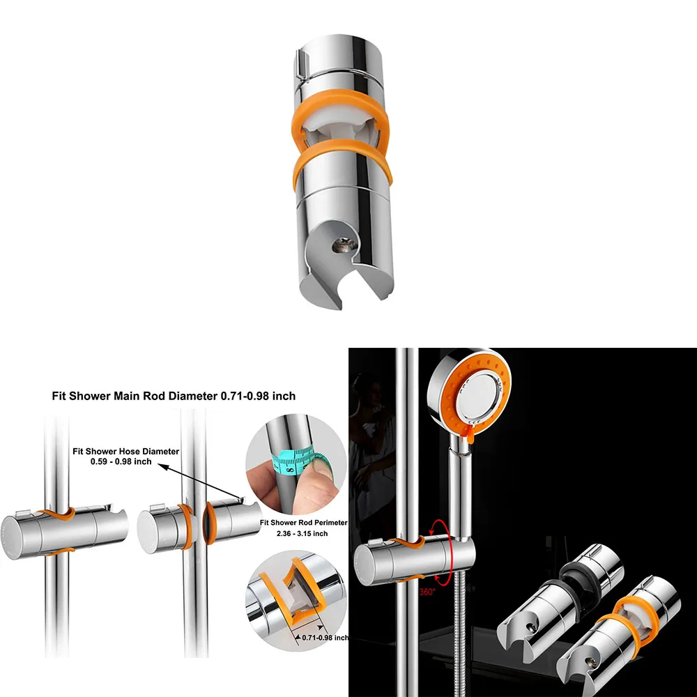 Universal 18 25MM O.D. Adjustable Hand Shower Rail Head Bracket Holder