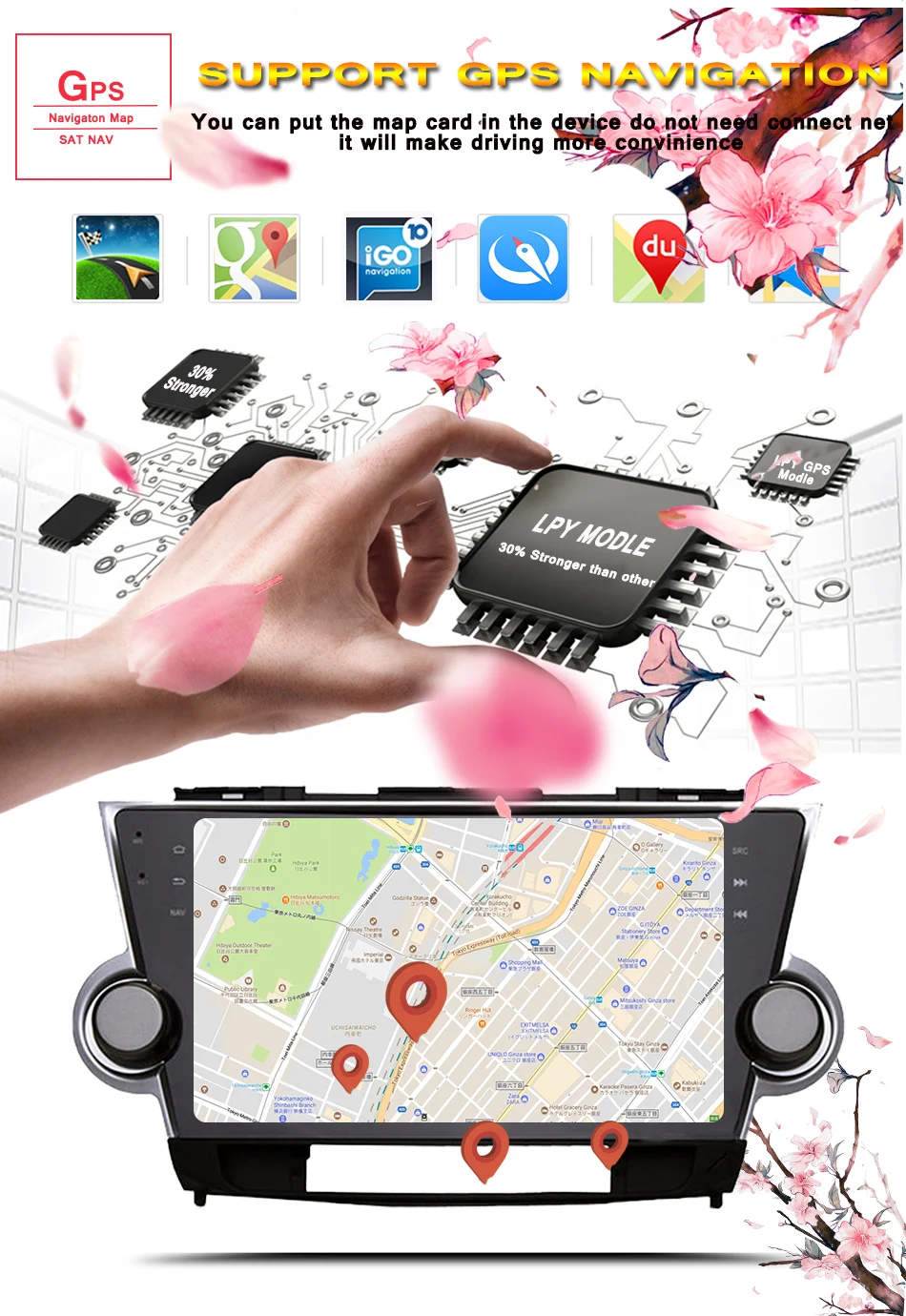 4+ 64G авто 3/4G Android 9,0 Автомобильная магнитола DVD для Toyota Highlander 2009-2013 навигация с gps видео Wifi BT магнитофон аудио