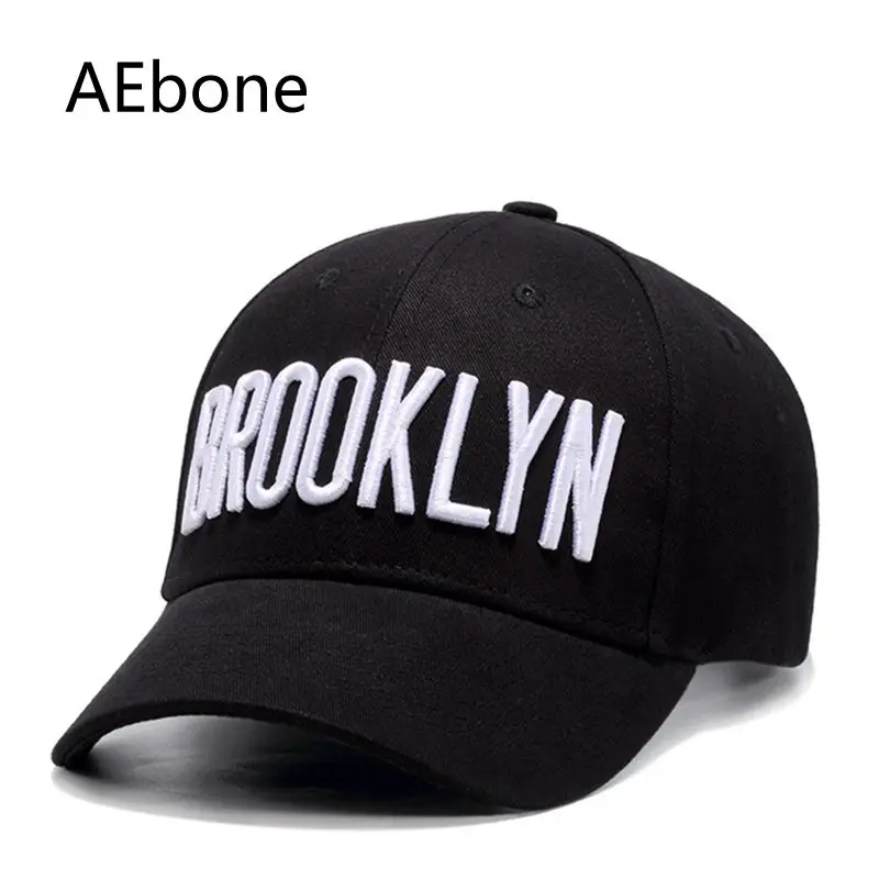 AEbone BROOKLYN Бейсбол Кепки Для мужчин женский черный загнутыми полями молодежи