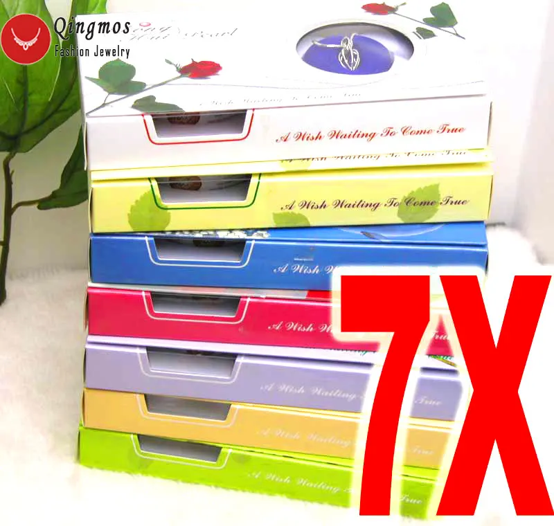 Qingmos желание жемчуг 7 Коробки Love Сердце Кейдж держатель Чокеры Цепочки и ожерелья для Для женщин с подвесками жемчуг Цепочки и ожерелья Oyster подарочная коробка -3621 - изображение