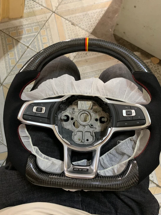 For MQB Golf 7 R MK7 Jeta Passat Polo G T I Scirocco 2014-2018 Replacement Carbon Fiber Steering Wheel Trim | Автомобили и