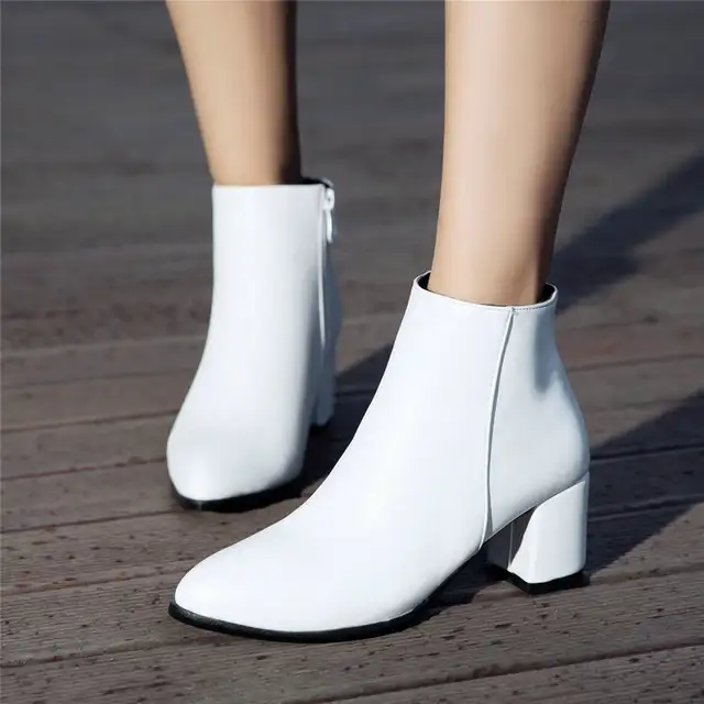 womens white ankle boots