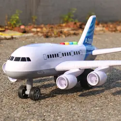 Детский самолет Аэробус модель игрушки Раннее обучающий говорящий история музыкальный автомат Звук Свет игрушки