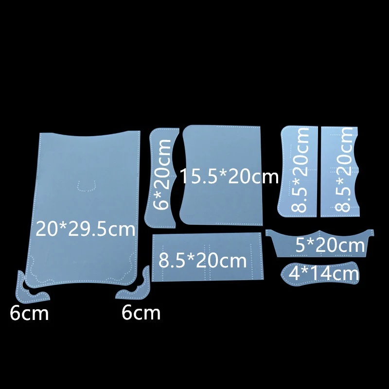 1Set PVC DIY Women Wallet Leather Stencil Sewing Pattern Leather Craft Template for Leather Handcrafts Lovers