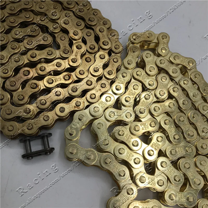 Gold #428 102/104/108 Or #420 102/104/108 with O-RING Chain110-150cc dirt pit bike For CRF 50 70 SSR Pit Dirt Bike