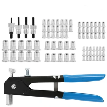 

86 in 1 Manual Hand Riveter with M3 M4 M5 M6 M8 Rivet Nuts Poles Home Hardware Riveting Tool