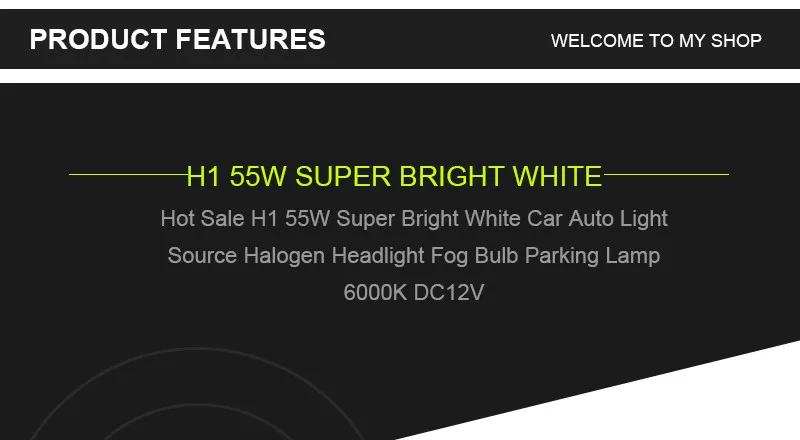 Отличное качество H1 55W супер яркий белый автомобильный светильник источник головной светильник противотуманная лампа 6000K DC12V