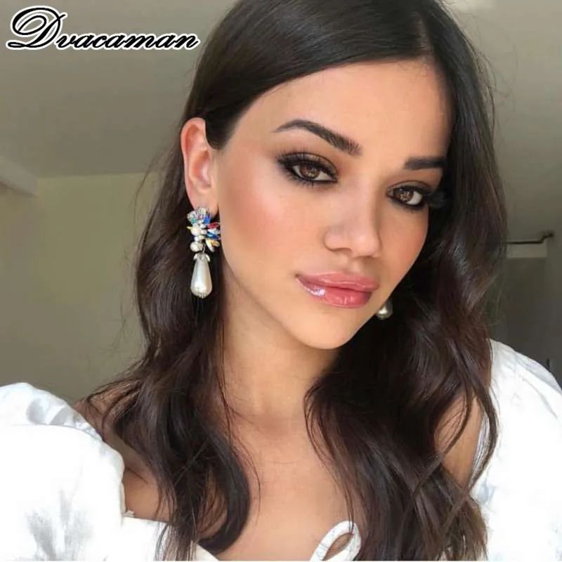 

Dvacaman 23 Design Multi-Color Real Natural Pearl Pendant Earrings Women Fashion Irregular Maxi Drop Earrings Party Gift Jewelry