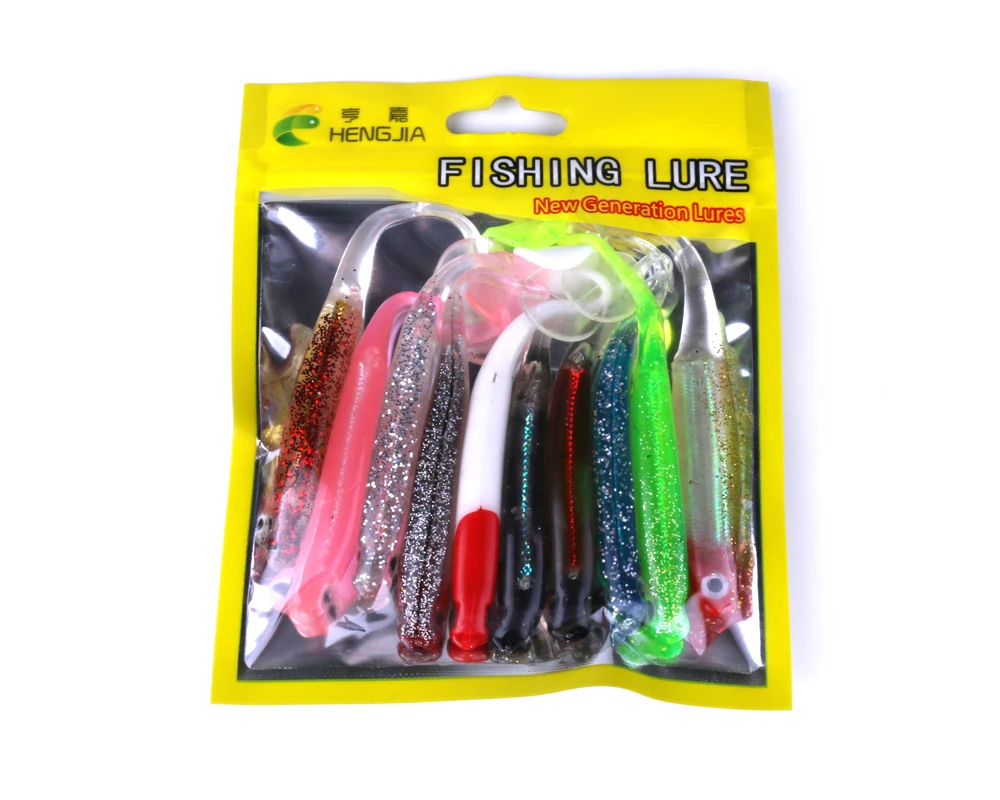 50pcs 5G 10CM Soft Fishing Lure Rubber Plastic Bait Artificial Bait Fishing Tackle Fly Wobblers