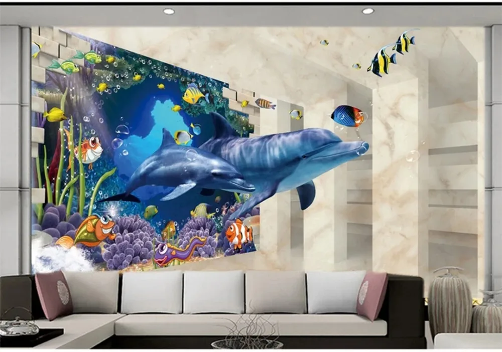 Custom Photo Wallpaper 3D Landscape Waterfall Garden Wind TV Background Wall Decoration Mural Wallpaper