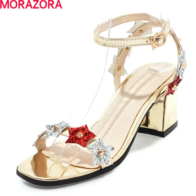 MORAZORA 2018 new arrive women sandals summer fashion comfortable buckle hot sale shoes big size 34-46