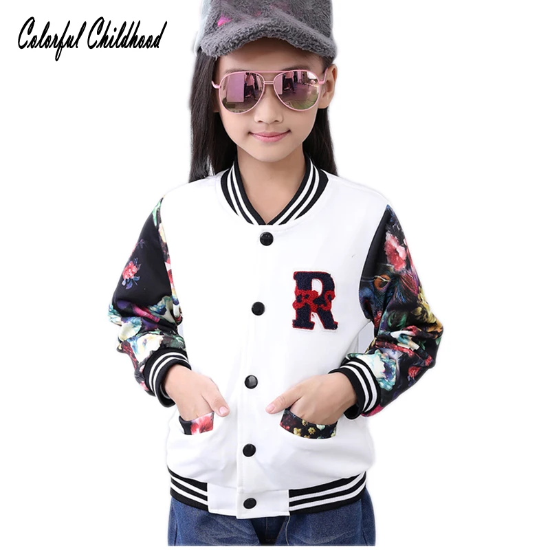 Lovely Cozy Girls Baseball Jacket Kids Autumn Spring Jackets Girls