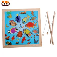 YKLWorld Новое поступление деревянная детская рыбалка игрушки магнитные удочки для Игра Рыбалка Развивающие игрушки для детей Детские игрушки(S5