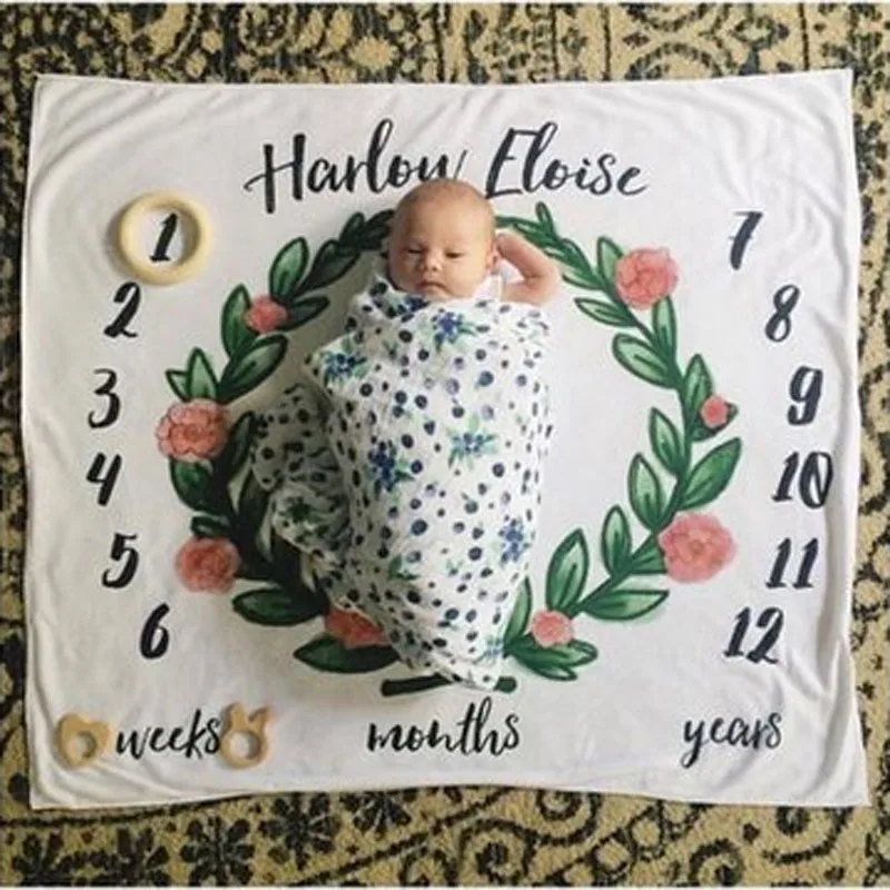 2018 newborn baby blanket cotton floral photo photography prop blanket
