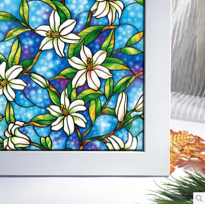 

Window Glass Film Static Cling (flowers) DIY sizes free shiping MOQ 1m2