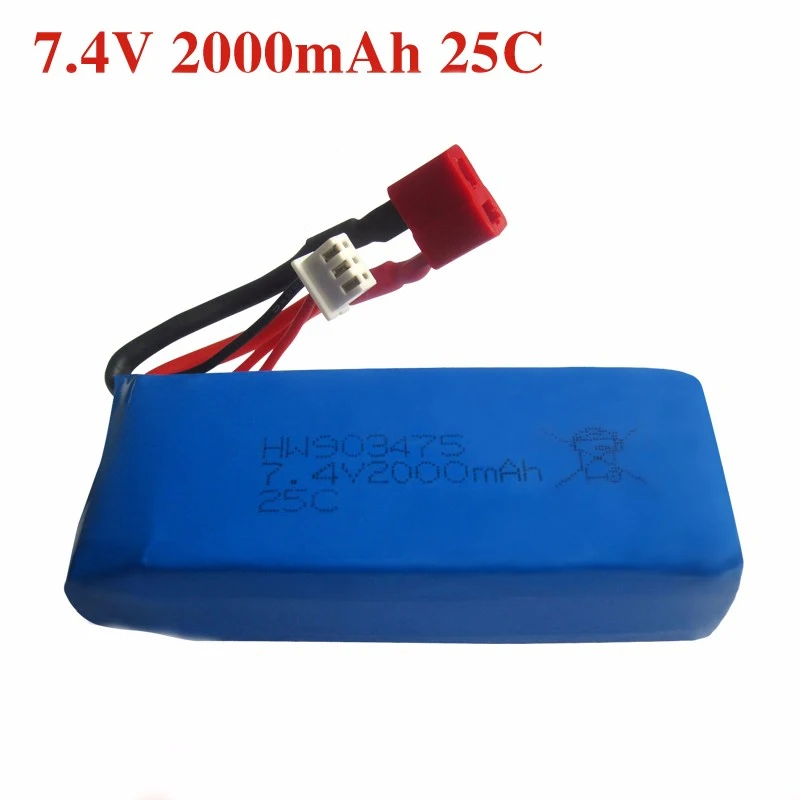 

7.4V 25C 2000mAh Lipo Battery 12428 12423 K959 L202 rc car for 12428 12423 K959 L202 RC Crawler racing Car apare parts