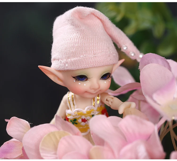 Realpuki Pupu Бесплатная доставка сказочная FL BJD кукла 1/13 розовая улыбка эльфы игрушки для девочки маленькая Смола соединенная кукла