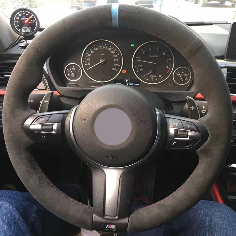 Чехол на руль черный замшевый для BMW F87 M2 F80 M3 F82 M4 M5 F12 F13 M6 F85 X5 M F86 X6 F33 F30 Sport |
