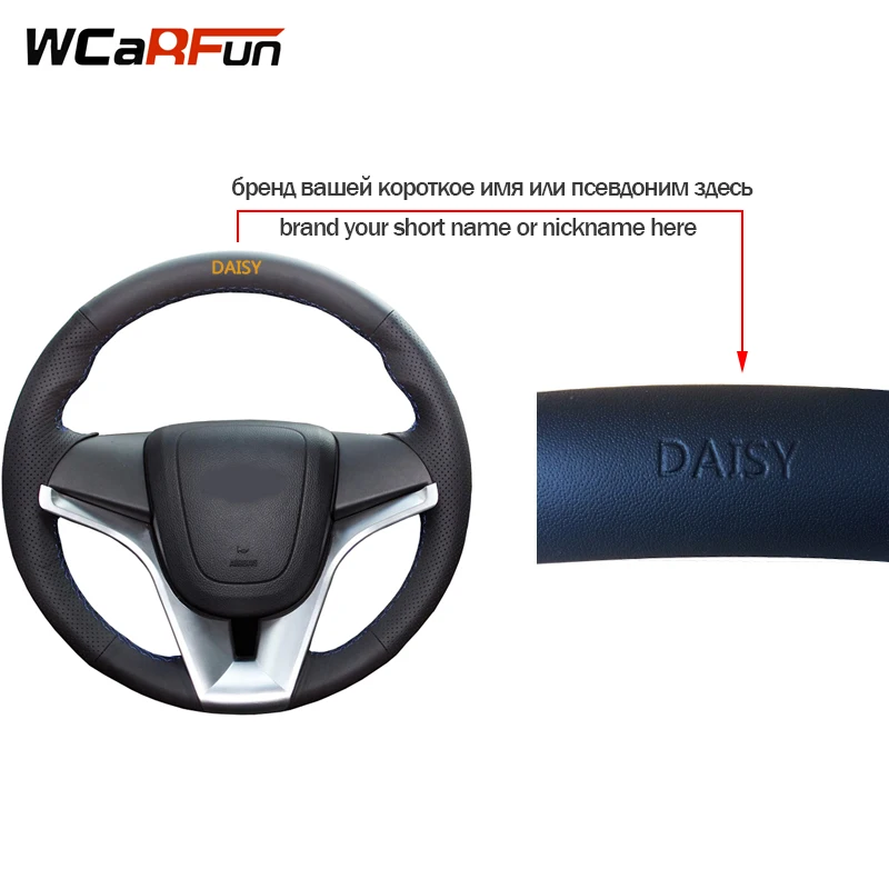 WCaRFun Hand-Stitched Steering Cover Black Artificial Leather Car Steering Wheel Cover for Kia Forte Kia Soul Kia Rio 2009-2011 WCaRFun Hand-Stitched Steering Cover Black Artificial Leather Car Steering Wheel Cover for Kia Forte Kia Soul Kia Rio 2009-2011