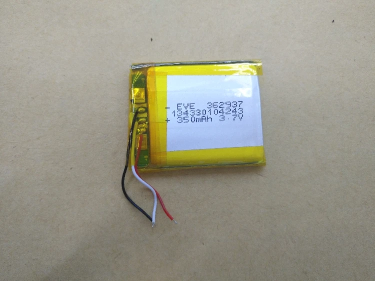 

Packet 3.7V polymer lithium battery 362937 350mah line 3