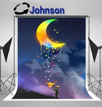 

fantasy box magic gift colorful half moon backgrounds Vinyl cloth High quality Computer print party photo backdrop
