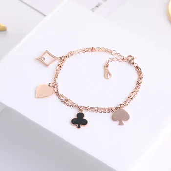 

Rose gold color stainless steel double layer chains heart charms ankle bracelet women tornozeleiras foot accessories anklets
