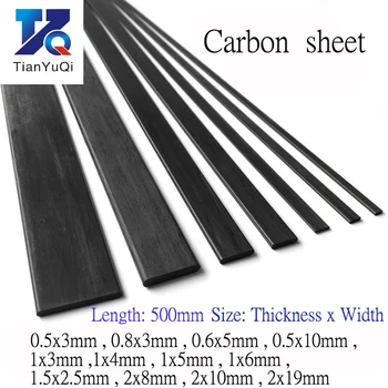 

20pcs/lot Length 500mm Carbon Fiber Material 0.5x3mm 0.6x5 1x3 1x4 1x5 1x6 Carbon fiber sheet for RC Quadcopter Multicopter