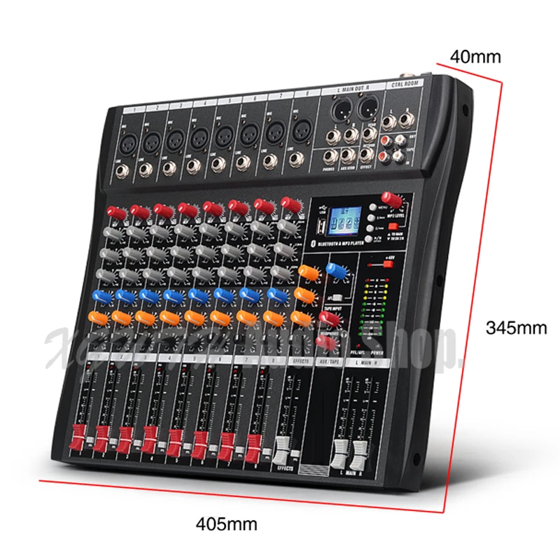 Professional 8 Channel Bluetooth Mixer USB Digital